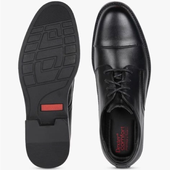 BNWT Dexter Comfort Black Archer Cap-Toe Dress Shoes - Picture 4 of 5